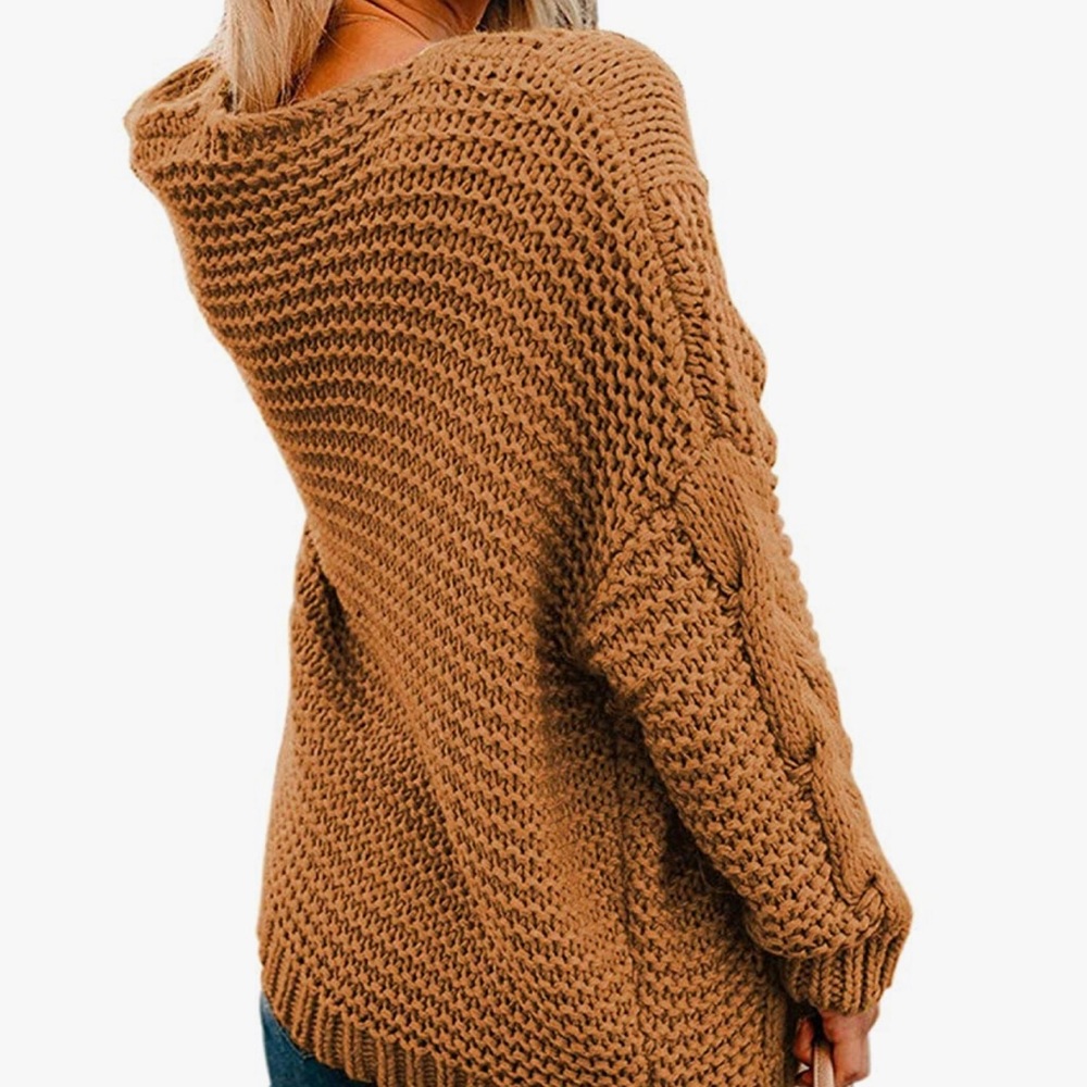 ๐ฅ Open Front Long Sleeve Chunky Knit Cardigan - Picture 3 of 3